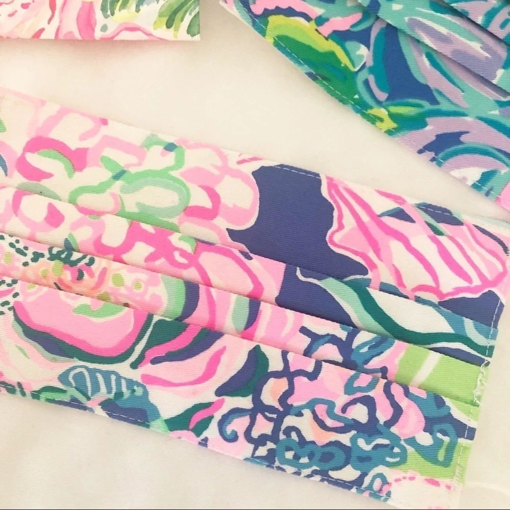 Lilly Pulitzer Floral Covid Face Masks Elastic Strap